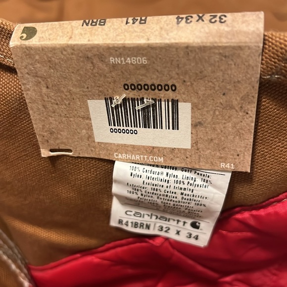 Carhartt Men's Quilt Lined Zip To Thigh Bib Overall, plus Jeans, both 32 X 34 - Picture 11 of 12